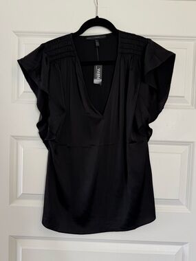 NWT White House Black Market Flutter Sleeve V-Neck Top